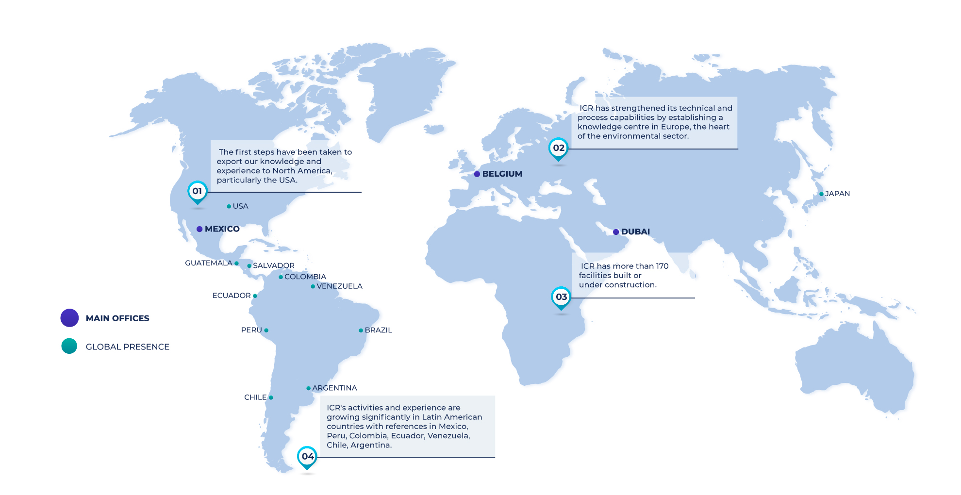 ICR AMBIENTAL, World Presence